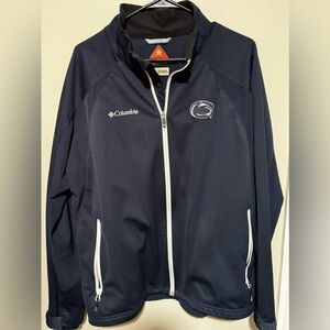 COLUMBIA OMNI-HEAT Blue Softshell Waterproof Jacket Mens XL Penn State